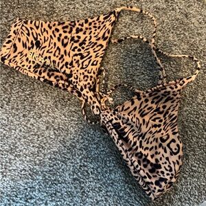 Skatie Leopard Print Bikini Top
